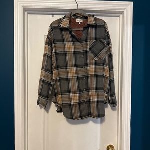 Gray plaid shirt